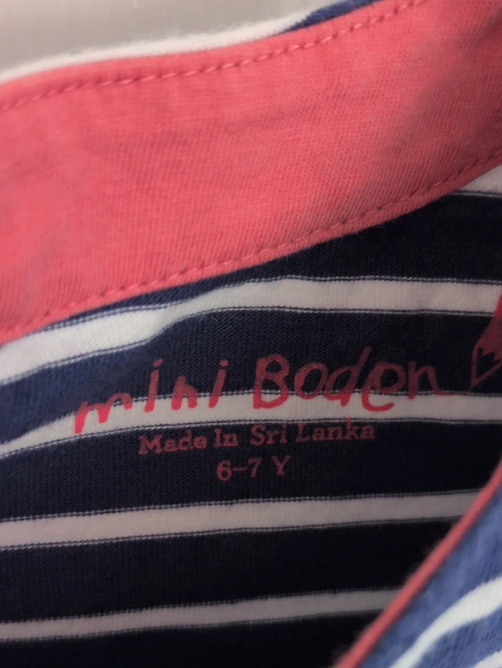 Mini Boden Blue & White Striped Dress With Bunny Applique - 6/7